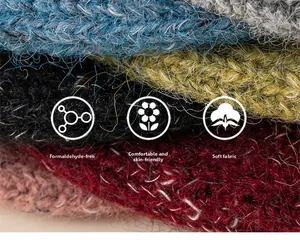 Macro detail of soft colorful knitted fabric for kids beanies with skin-friendly texture