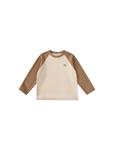 T-shirt à manches longues pour enfants avec manches raglan et logo brodé sur la poitrine