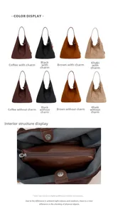Dettaglio degli interni spaziosi con tasca a zip e chiusura magnetica della borsa tote