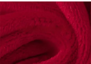 Detail of soft red fleece lining showing the warm texture for a winter shirt