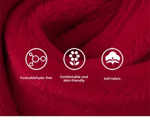 Detail of dark red thickened faux fur fabric, soft texture with skin-friendly warmth