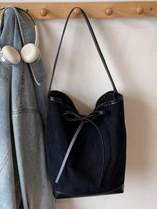 Sac Cabas Rétro à Imprimé Léopard pour Femmes Grande Capacité Sac à Épaule en PU Mat Avec Nœud Papillon Sac de Shopping Décontracté