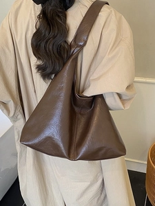 Große dunkelbraune Tote-Tasche mit Leopardenmuster und Retro-Schultergurt für Damen