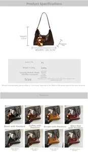 Tableau des tailles et options de couleurs pour le sac à bandoulière rétro en cuir PU
