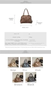 Spécifications de taille et guide de couleurs pour grands sacs cabas à rivets femme
