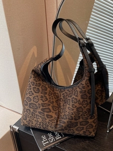 Vintage Leopardenmuster Wildleder Tragetasche Für Damen Große Kapazität Hobo Umhängetasche Mit Verstellbarem Riemen Lässige Tasche