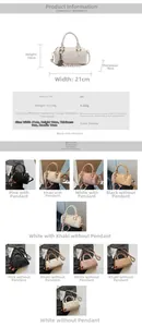 Detailed technical diagram showing 21x10x9cm dimensions for small Boston bag