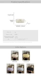 Detailed size chart and multi-color specifications for the PU leather baguette bag