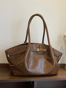 Vintage Krokodillenpatroon PU Lederen Tote Tas Voor Vrouwen Grote Capaciteit Casual Woon-werkverkeer Schoudertas Handtas