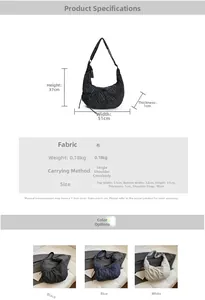 Detailed size specifications and color options for the large plaid crossbody dumpling bag