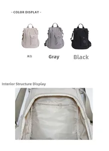 Detailed interior compartment and multiple color options for the versatile travel backpack