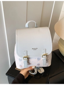 Koreanischer Trend Damen Mini PU Leder Rucksack Cartoon Bär Druck Schule Reise Daypack Modische Schultertasche Für Damen