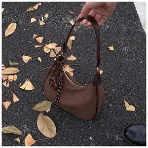 Sac Seau Hobo Vintage en Cuir PU Givré pour Femmes Sac à Épaule Grande Capacité Sac à Main de Navette avec Charme Tressé