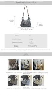 Detailed size chart and specifications for the large capacity PU leather tote backpack