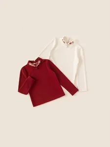 Completo da Bambina in Stile Cinese con Top Ricamato e Gonna Mamian Foderata in Pile Abbigliamento Tradizionale Invernale