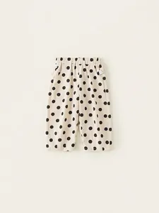 Kids Polka Dot Casual Pants Loose Cotton Blend Trousers For Boys Girls Spring Autumn Versatile Elastic Waist Sweatpants