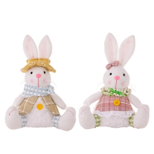 Statuine di coniglietti di Pasqua in peluche luminose per decorazione e regali