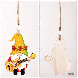 Set herbstliche Zwergen-Holzanhänger mit Ahornblatt-Motiven und Aufhängern aus Hanfseil