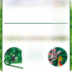 Detail of St. Patrick's Day banner showing 300x49cm size and durable polyester texture