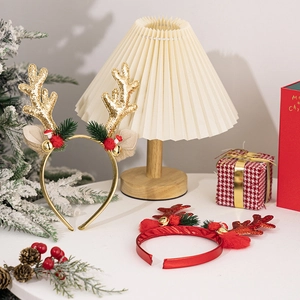 Christmas reindeer antler headband set with gold and red sequins and festive bells