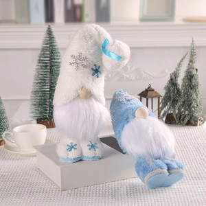 Lot de gnomes de Noël en peluche avec chapeaux à flocons pour décoration de fête à la maison