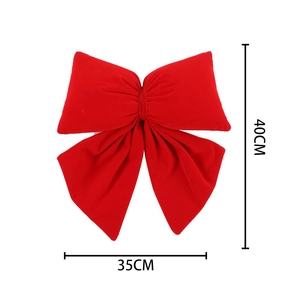 Grand nœud de Noël en velours rouge 40cm pour sapin et décoration festive