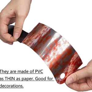 Halloween bloody weapon banner banner made of flexible PVC with realistic rust texture