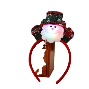 Luminous Christmas headband with Santa face and glowing LED lights for holiday party décor