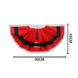Christmas Santa Claus pleated half round bunting banner for outdoor holiday decoration 90x45cm
