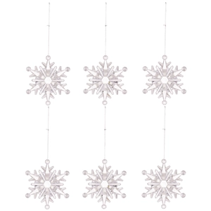 6 pieces of transparent acrylic snowflake ornaments for Christmas tree decoration