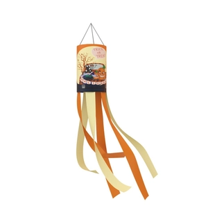 Halloween ghost windsock flag with Trick or Treat pumpkin patterns for outdoor decoration
