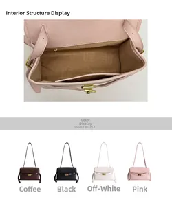 Vue détaillée de l'intérieur du sac vintage à bandoulière et options de couleurs