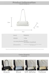 Size chart for high-capacity baguette bag with measurements 31cm wide and 13cm high
