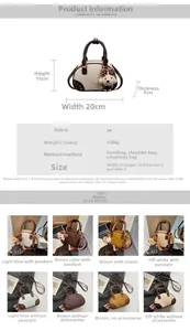 Detailed view of the Boston style crossbody bag with precise dimensions and weight specs