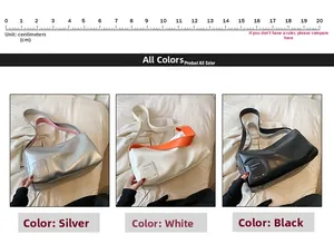 Detailed size comparison and color variants of minimalist large capacity pillow bags