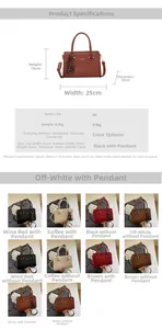 Detailed size specifications and color palette for the chic PU leather square handbag
