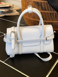 Vintage Women PU Leather Crossbody Bag Small Square Handbag With Contrast Stitching Retro Commuter Shoulder Bag For Daily Use