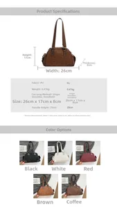 Spécifications de taille détaillées et options de couleur pour le sac léopard