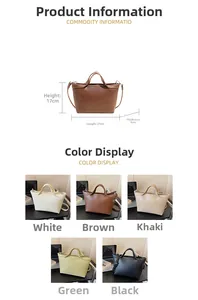 Detailed size specifications for minimalist leather tote bag with diverse color options