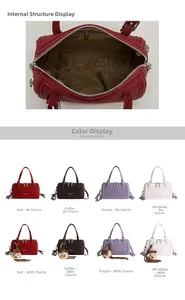 Structure interne et options de couleur du sac Boston avec bandoulière en métal