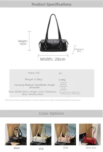 Größentabelle für Boston Bag mit Maßen 28x12x8cm und einer Henkelhöhe von 26cm