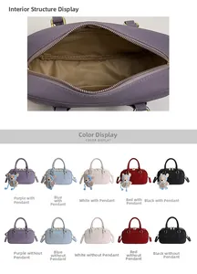 Detailansicht der Innenseite und Farbauswahl der vielseitigen Boston Schultertasche