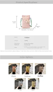 Spécifications de taille pour les sacs de téléphone à carreaux en cinq couleurs vives