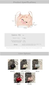 Detail showing cartoon horse embroidery and drawstring closure on mini bucket bags