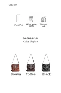 Détails de broderie florale bohème sur sacs cabas en daim marron, café et noir de luxe