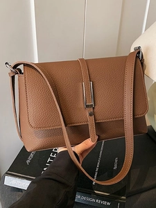 Vintage Women PU Leather Small Square Bag High-End Feel Chic Crossbody Shoulder Bag Fashionable Grained Travel Casual Purse