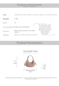Sac bandoulière rose en PU avec dimensions de 20cm et bandoulière réglable incluse