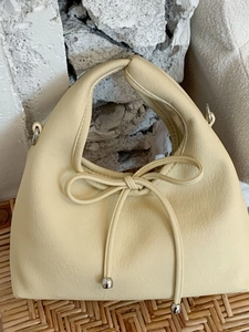 Women French Retro PU Leather Handbag Litchi Texture Crossbody Bag With Bow Decor Commuter Dumpling Bag Shoulder Bag
