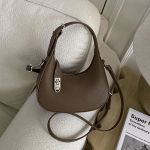 Sac Bandoulière Hobo en Cuir PU pour Femmes Surpiqûres Minimalistes Boucle Métallique Sac à Épaule Mode Décontracté Dumpling