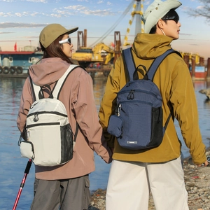 Outdoor waterproof nylon backpack with plaid pattern for travel and daily commute